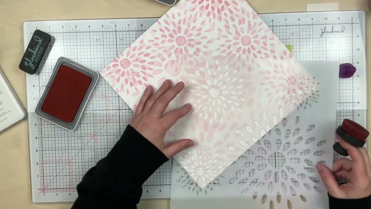 Scrapbook Process: Layering a Stencil // Sunday Night Mixed Media Backgrounds