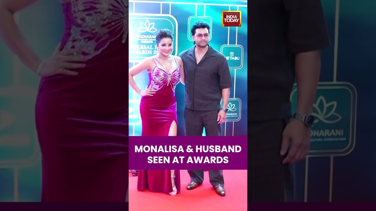 Actress Monalisa With Husband Snapped at Award Ceremony #bollywood #entertainmentnews