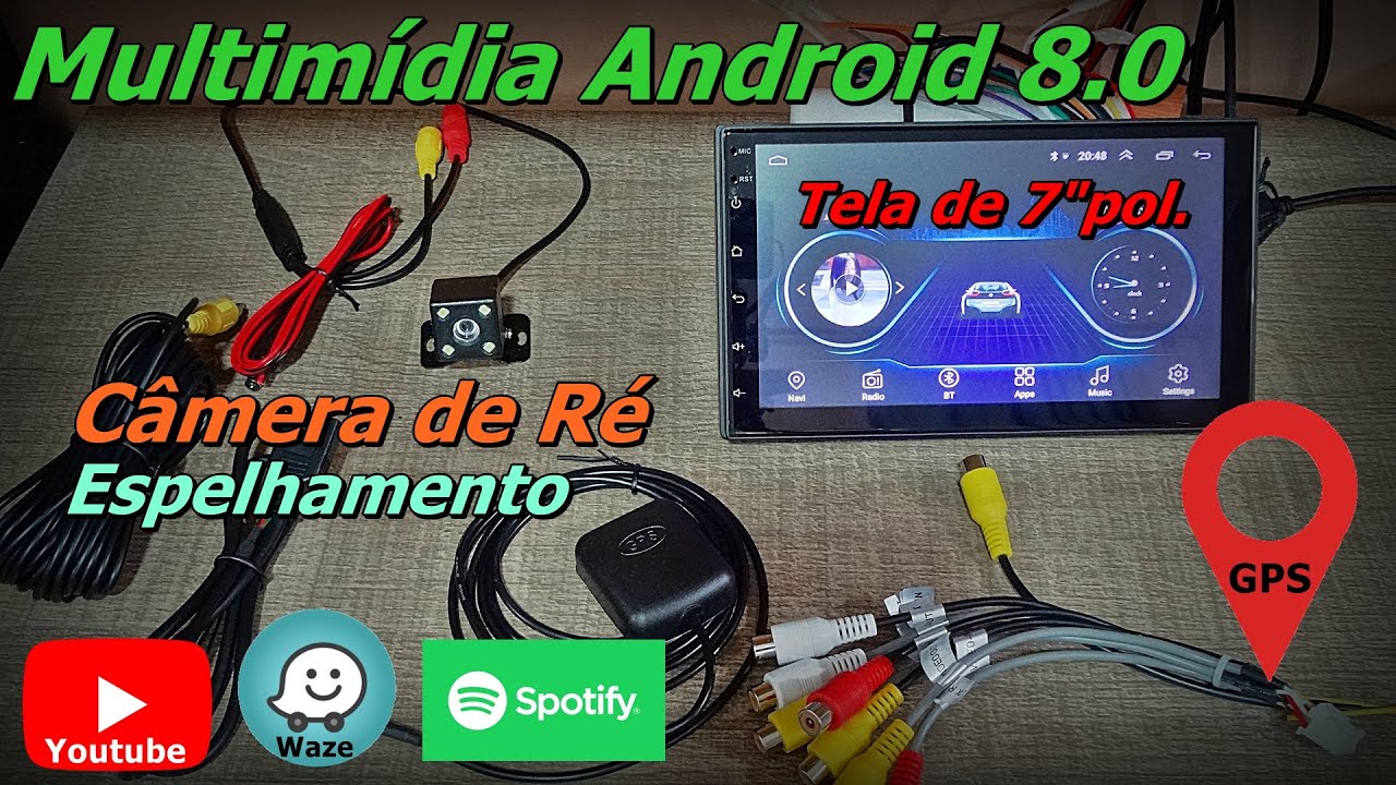 Multimídia Android 7pol - Muitimídia iMars - Waze - Spotify - Youtube - GPS - iMars 7 Inch 2 Din