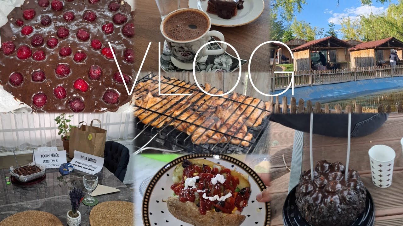 3||🎈🤍Doğum günü🎂 Kutlama🥳 Piknik💜Vişneli Brownie🍒 Kumpir🥔 #vlog #brownie #doğumgünü