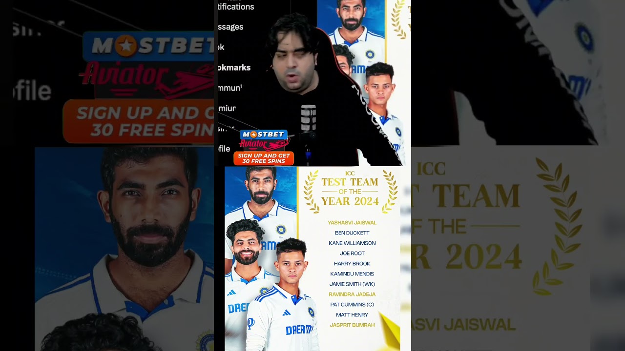 ICC TEST TEAM OF THE YEAR 2024🧐