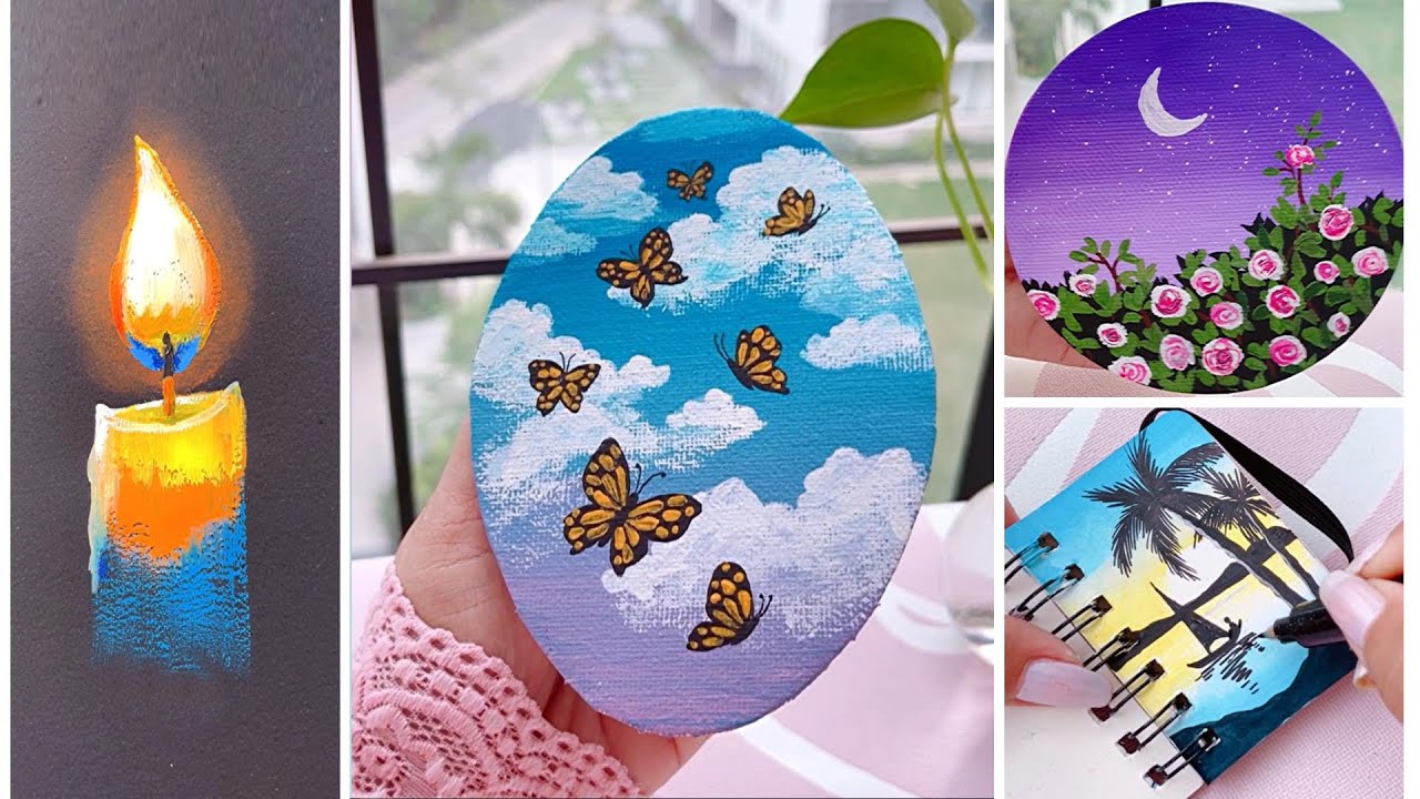 8 Amazing painting ideas - Easy Painting For Beginner || Scenery Painting