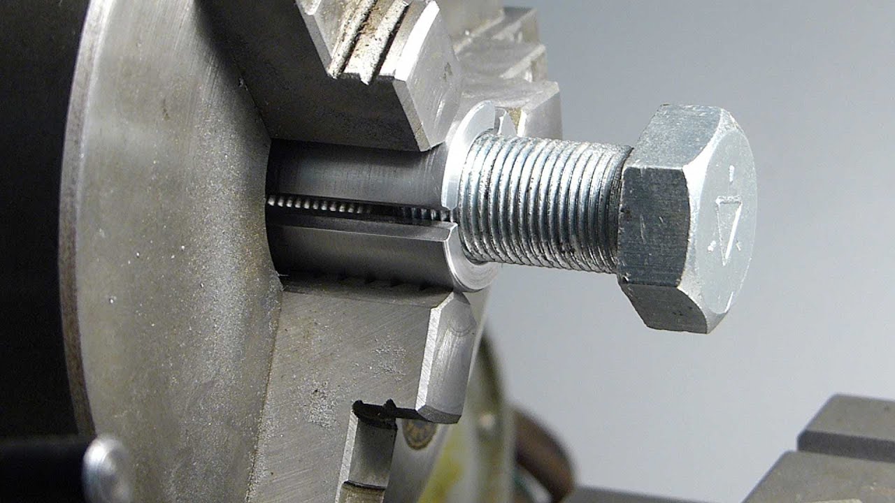 Holding threaded items for machining in the metal lathe or mill