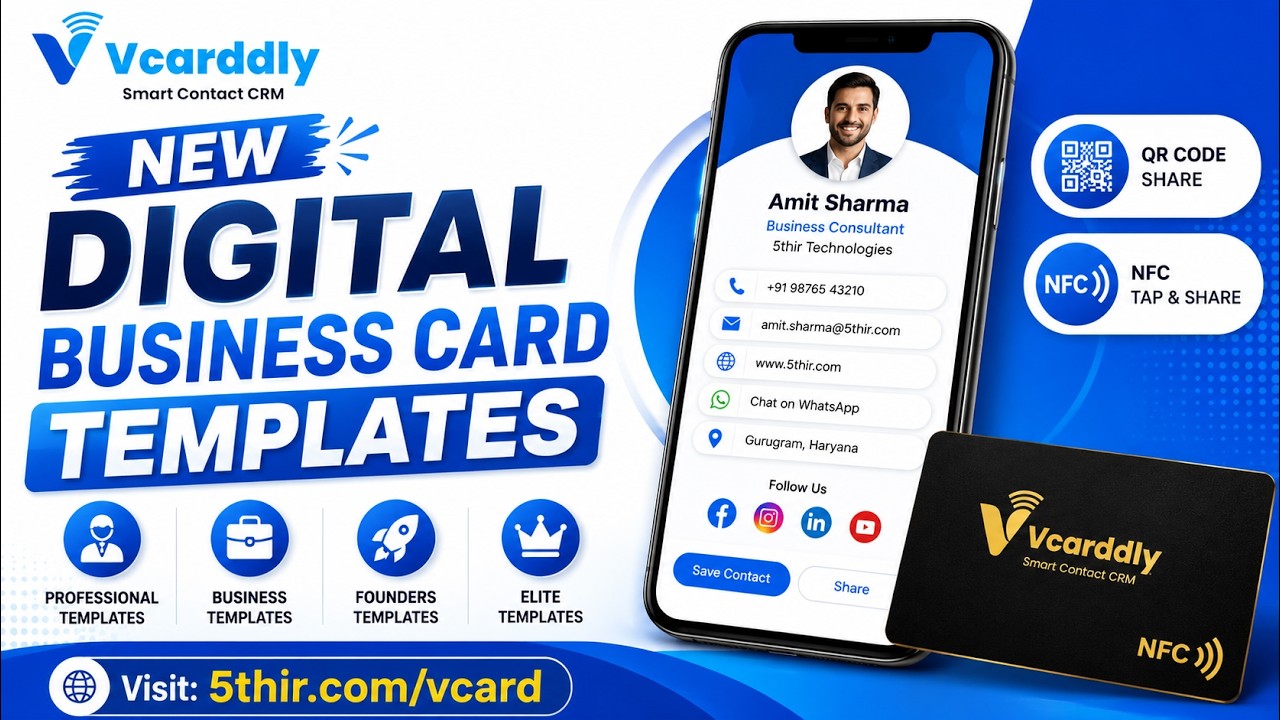 Новые шаблоны цифровых и NFC-визиток уже здесь! | Vcarddly от 5thir