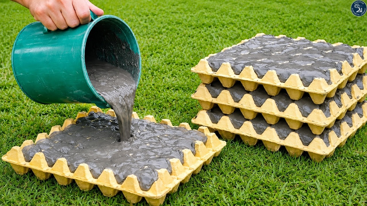 Pour cement into an egg tray and watch what most people can't imagine happens!