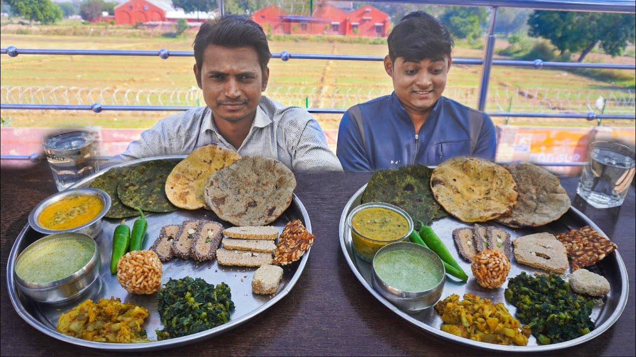 Makka Roti, Chane Ka Saag, Bajre Ki Roti, Gajak, Green Chili Eating Challenge | Winter Food Eating 🤤