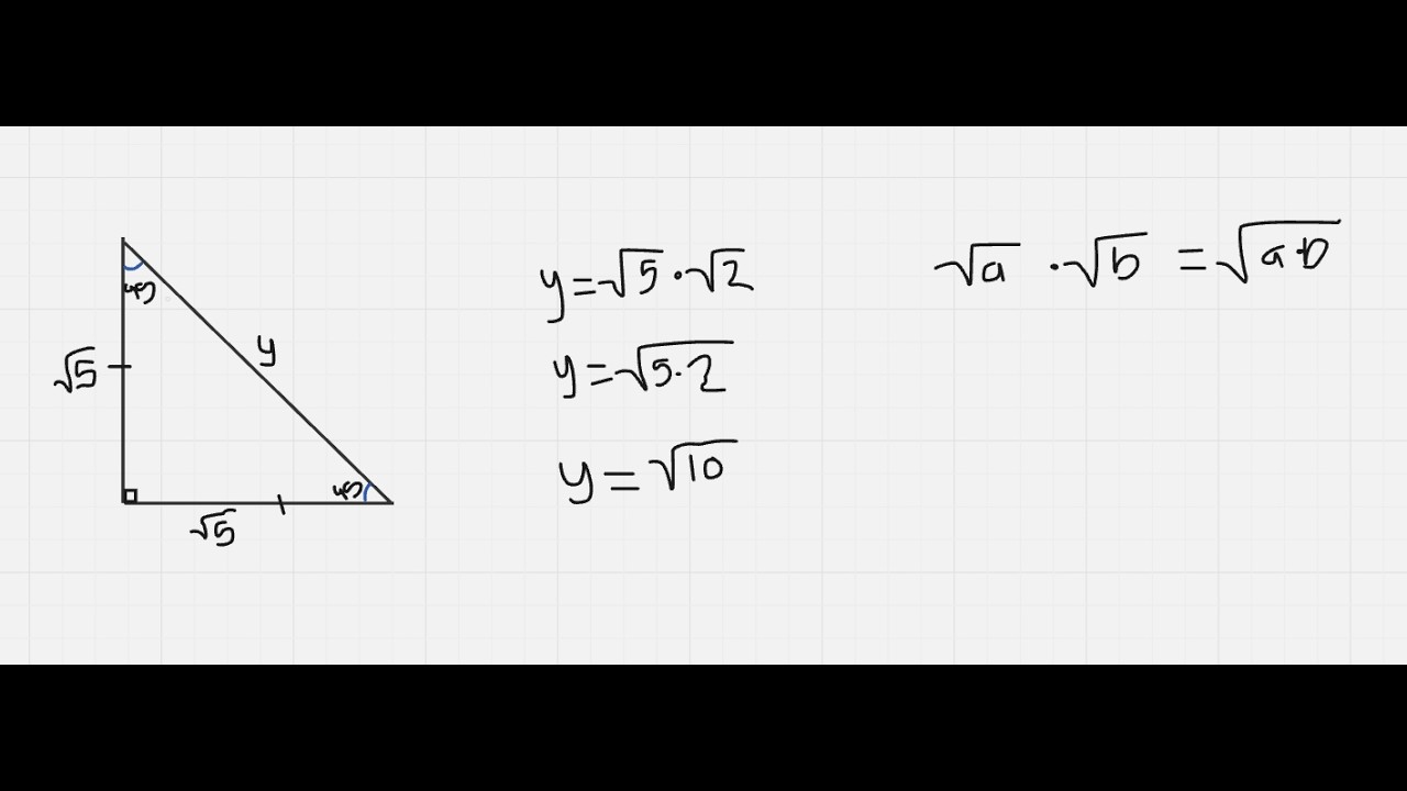 How to find the length of a leg of a 45, 45, 90 Degree Triangle - Geometry