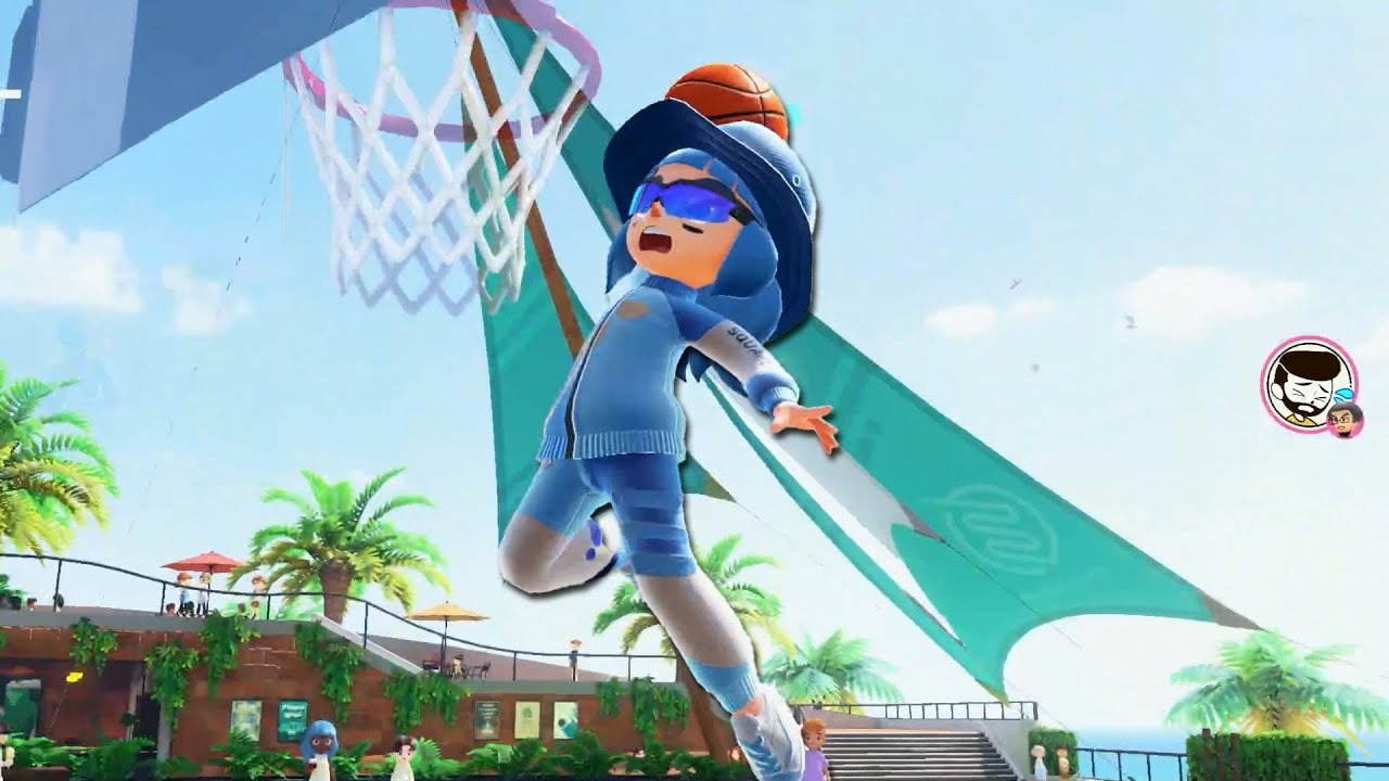 dunking on kids in Switch Sports