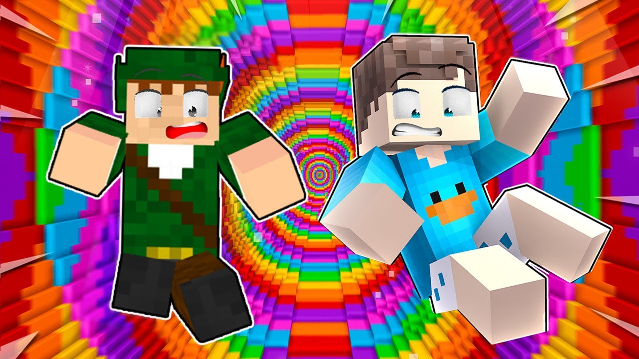 ESCAPE DO BURACO IMPOSSÍVEL NO MINECRAFT!! (RAINBOW DROPPER)