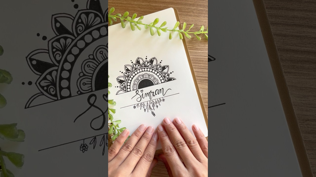 Easy mandala art🪷🫧✨|Name mandala|Mandala shorts|Black mandala #mandalaart #satisfying