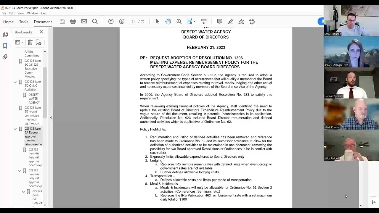 February 21, 2023 Board of Directors Meeting