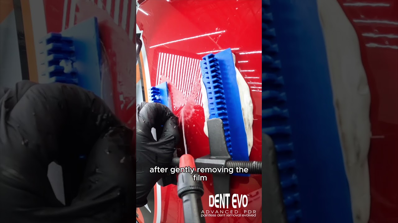 OUTTIE Dent Repair on Work Van #VelvetRed #DentlessRepair #PDR