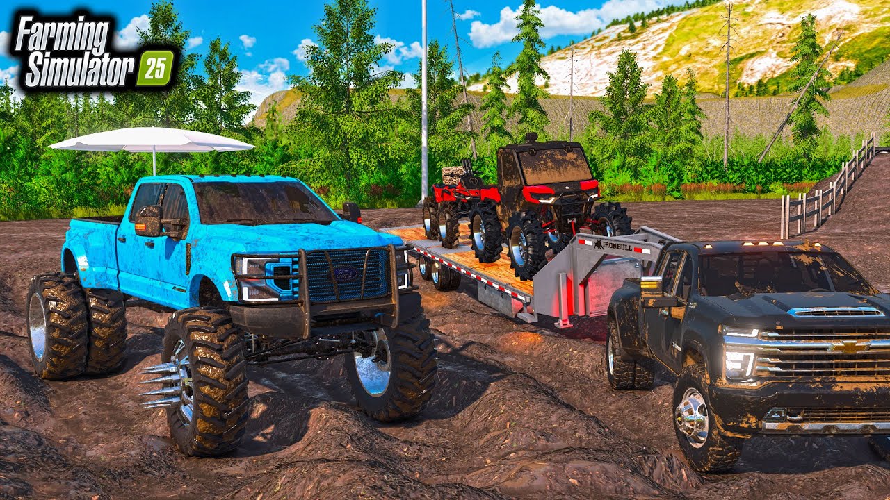 LIFTED TRUCKS GO MUDDING AT NEW PARK! ($299,999 FORD, CAN-AM, RZR) | FS25