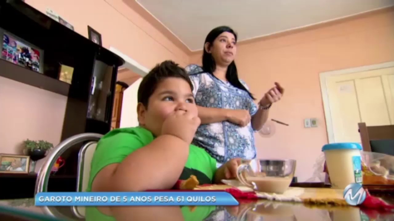 São João Del Rei: menino de 5 anos pesa mais de 60 quilos