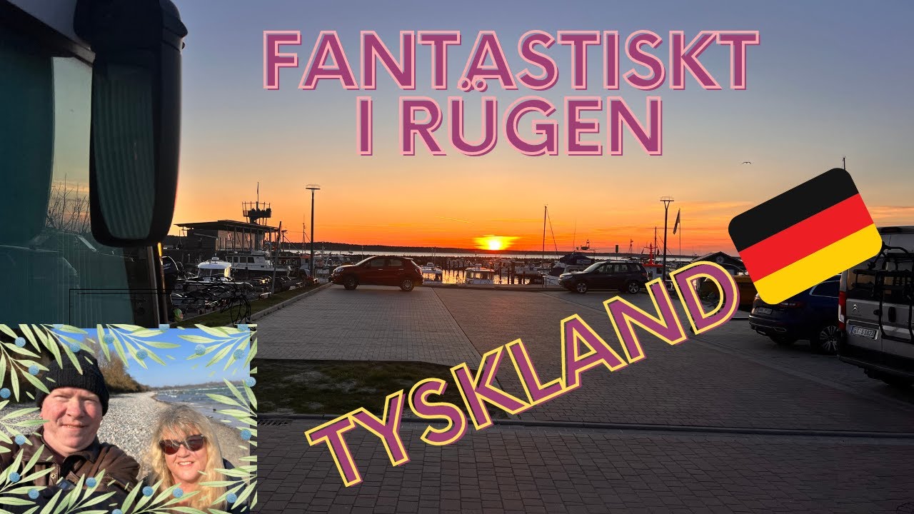 Äntligen i TYSKLAND. Vi tar snabbfärjan, TRELLEBORG-SASSNITZ. Ställplats, HAFENPARK, GLOWE. SUBTITLE