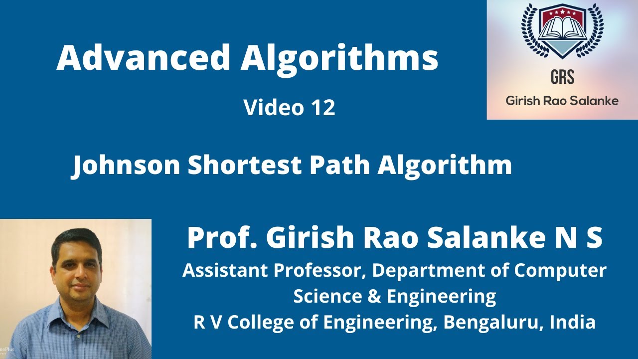 12  Johnson's Algorithm to find the Shortest Path