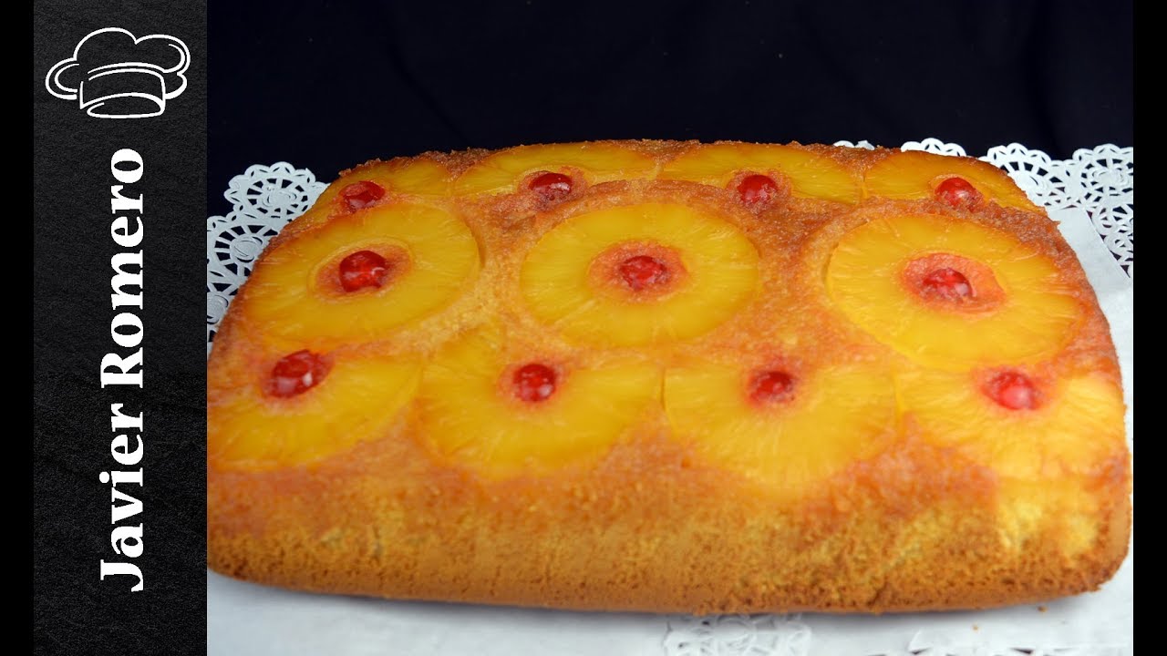 Como hacer un volteado de PIÑA con LECHE CONDENSADA. Recetas de Javier Romero