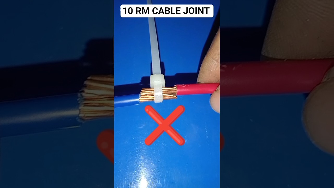 how to joint 10 RM cable #wirejoint #10mm #properwirejoint#trendingshorts #electricalwork#shortsfeed