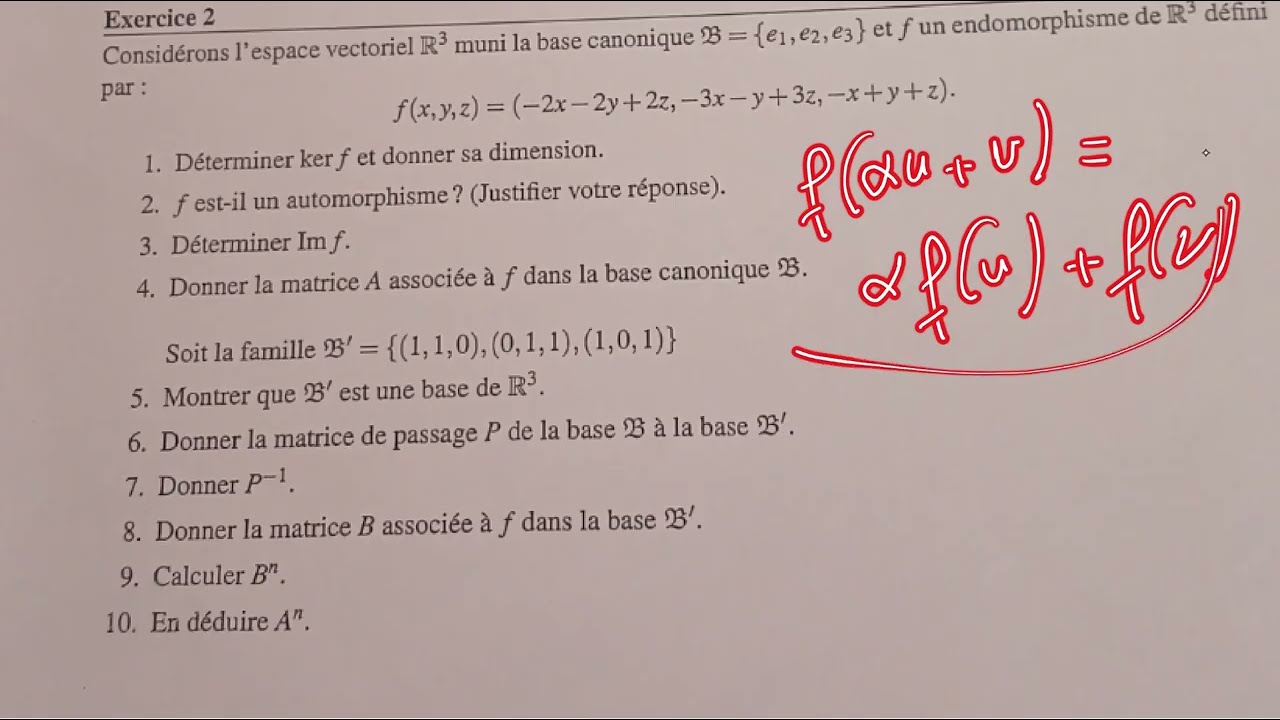 Correction de l'Examen d'Algèbre  PC - FSM 2025: partie 1