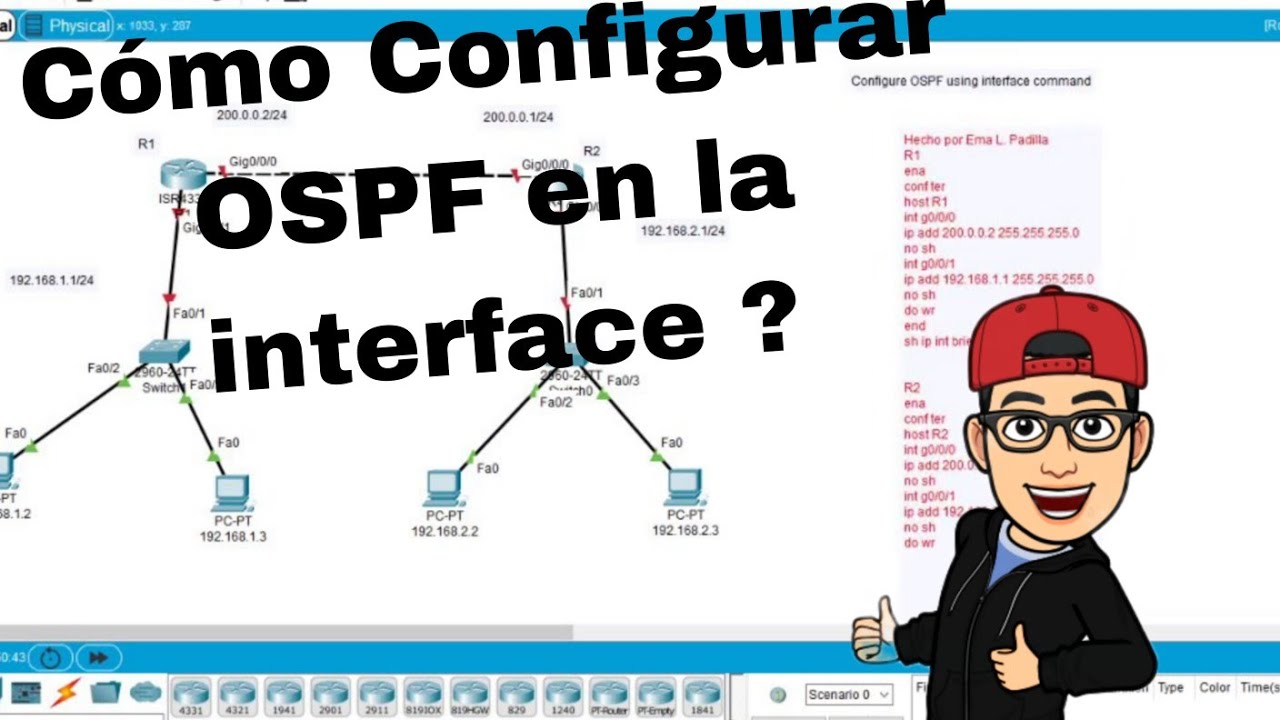 👉OSPF en router Cisco por medio de la interface
