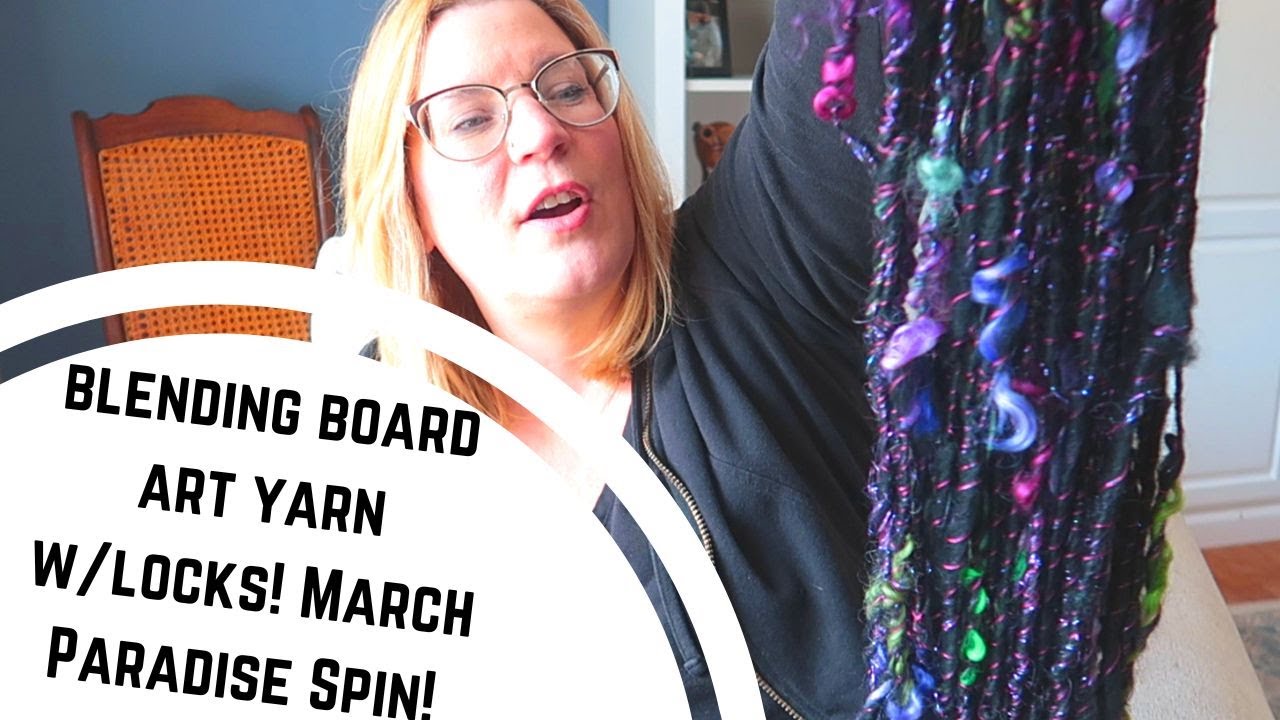 Art Yarn from a Blending Board with Locks, Auto Wrap/Corespun!  Real Time Spinning and Blending!