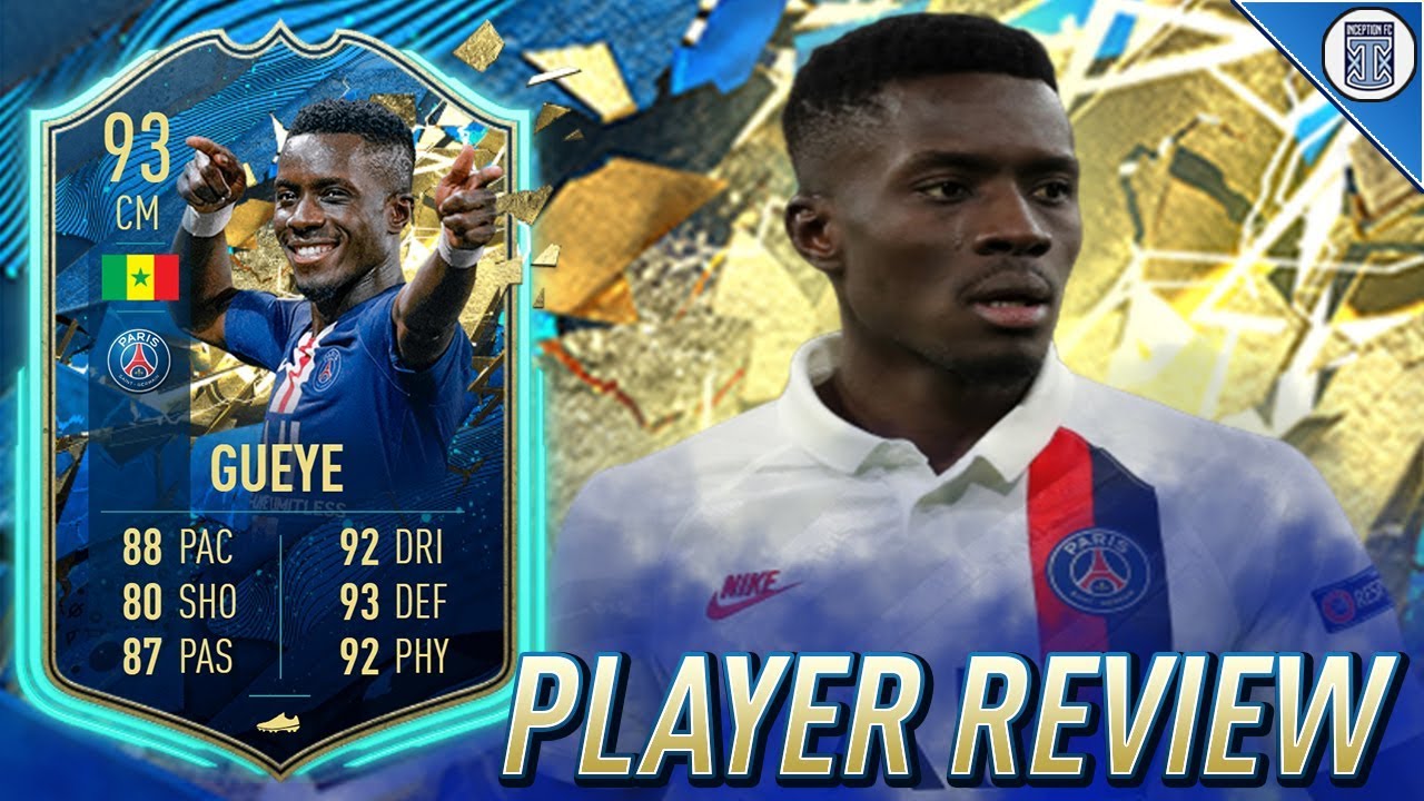 93 TEAM OF THE SEASON SO FAR GUEYE PLAYER REVIEW! TOTSSF IDRISSA GUEYE - FIFA 20 ULTIMATE TEAM