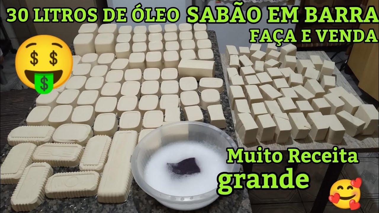 30 LITROS DE &Oacute;LEO SAB&Atilde;O EM BARRA  FA&Ccedil;A E VENDA 🤑Muito Receita grande 🥰