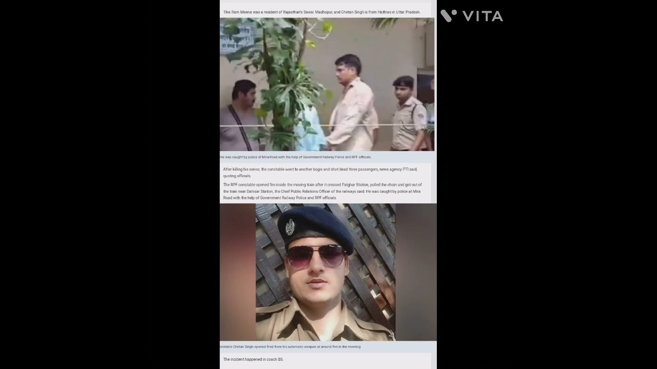 RPF Constable on Monday shot dead 4 person on board a running train #mumbai #jaipur #indianrailways