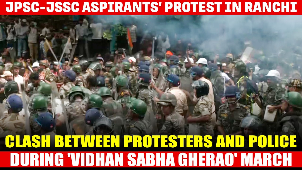 LIVE: Clash between protesters and police during 'vidhan sabha gherao' march in Ranchi | Jharkhand