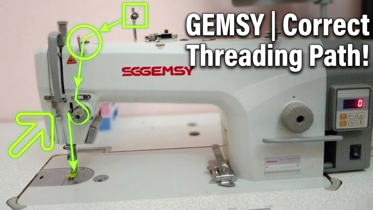How to thread a Gemsy industrial sewing machine