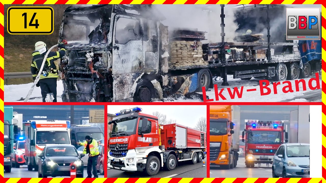 🔥 Lkw-Brand 🔥 B 14 Waiblingen, 15.02.2023.
