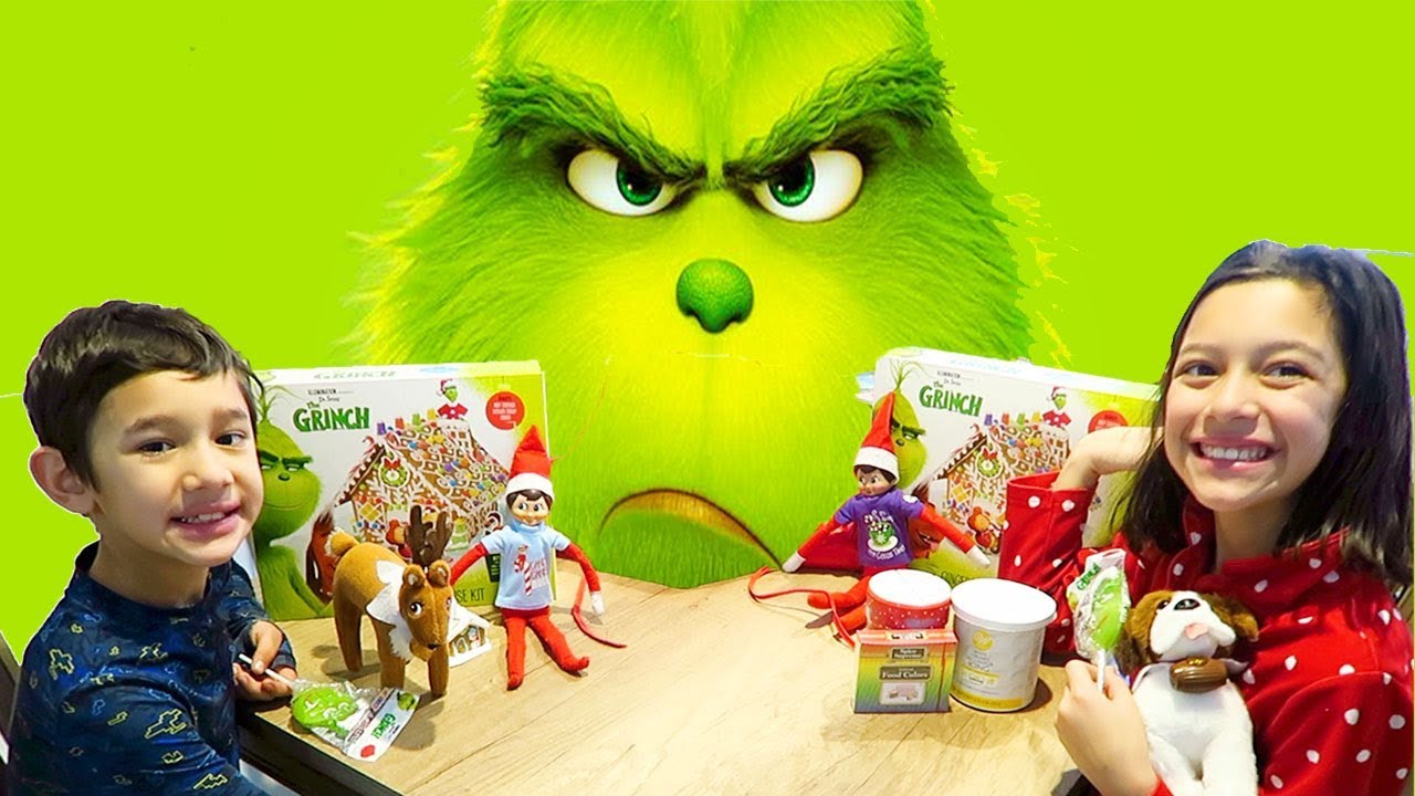 Our Elf broght the Grinch Gingerbread House