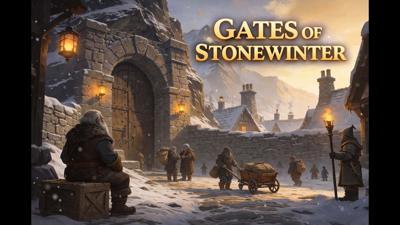 Gates of Stonewinter | Peaceful Dwarf City Winter Ambience
