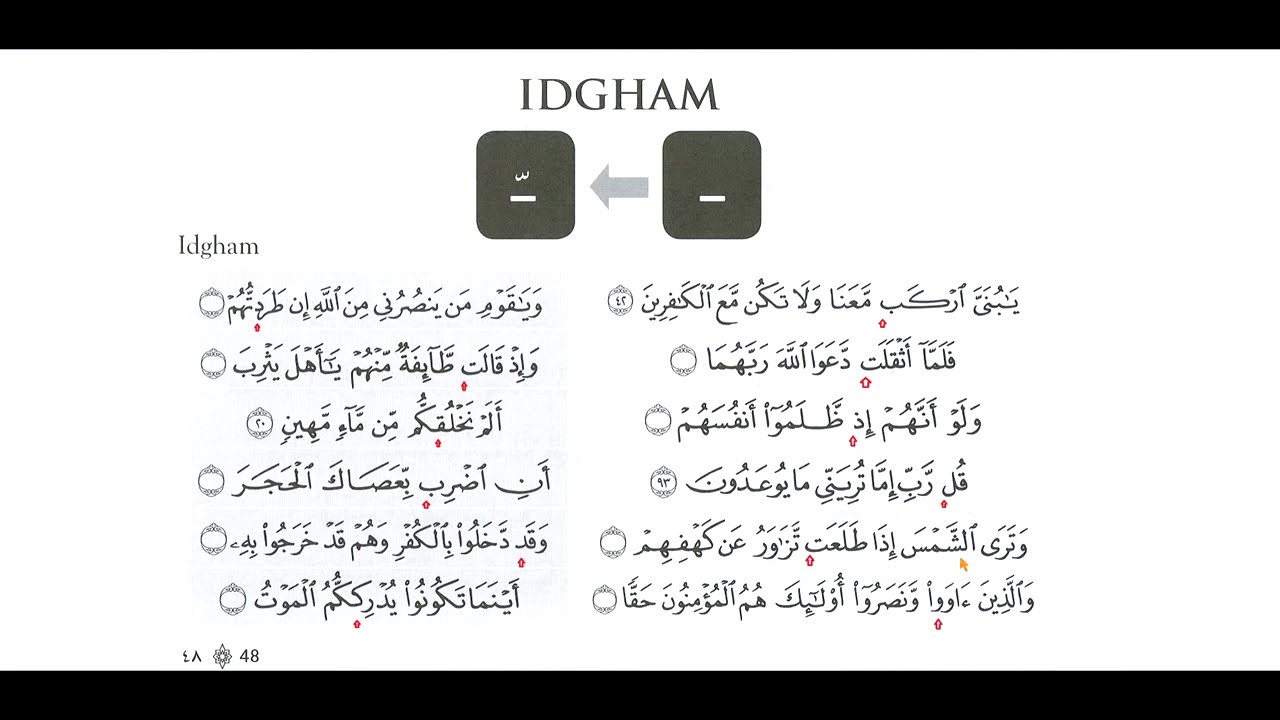 Quran Karim Tajweed lernen IDGHAM ( Lektion 11 ) auf Deutsch
