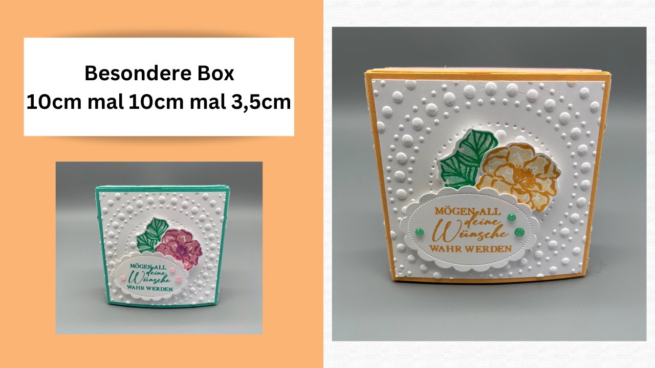 Besondere Box in 10cm mal 10cm mal 3,5cm! Mit den Produkten von Stampin`UP!