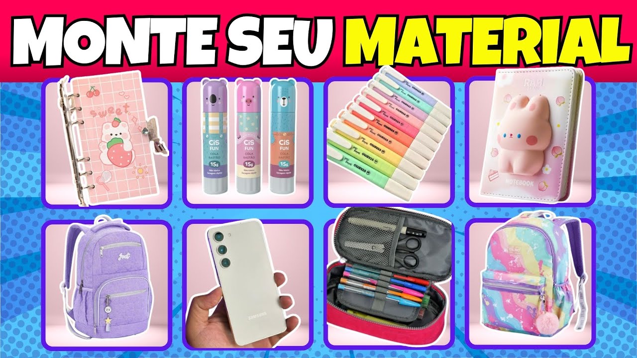 🎒📚 MONTE SEU MATERIAL ESCOLAR ✏️ Jogo das Escolhas | Quiz