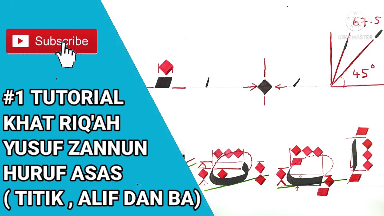 #61 TUTORIAL KHAT RIQ'AH YUSUF ZANNUN - TITIK, ALIF DAN BA