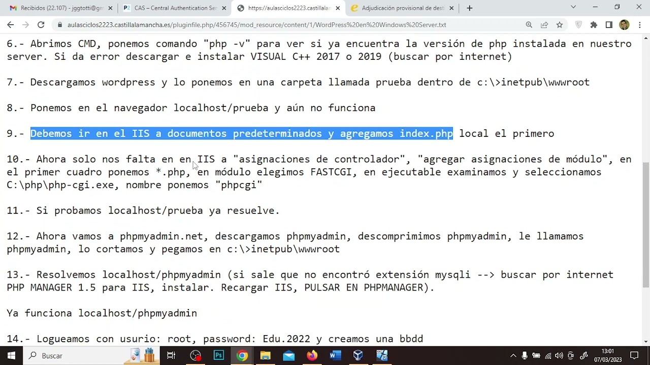 INSTALACIÓN DE WORDPRESS EN WINDOWS SERVER 2019 CON IIS