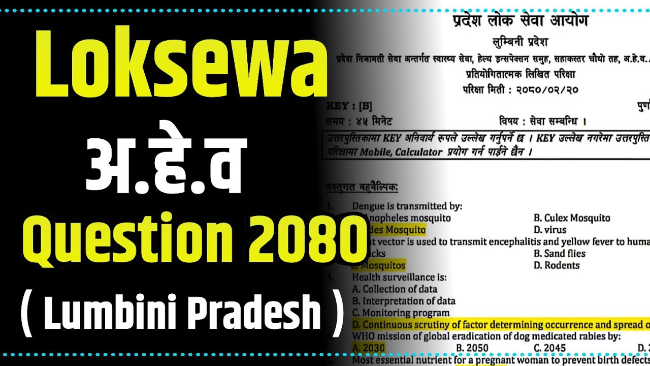 AHW loksewa Question 2080 || AHW loksewa question lumbini  province