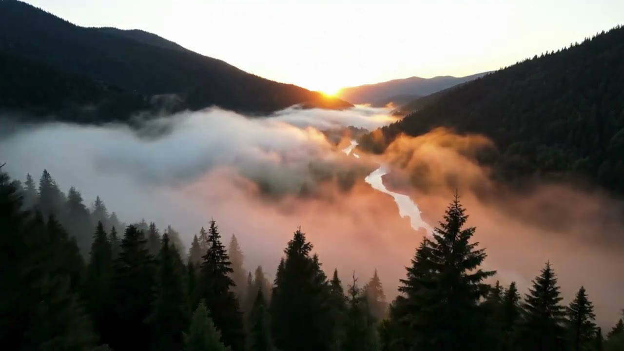 Foggy Morning Landscape #mountain #foggy #fog #morning #landscape #naturelandscape #nature #peaceful
