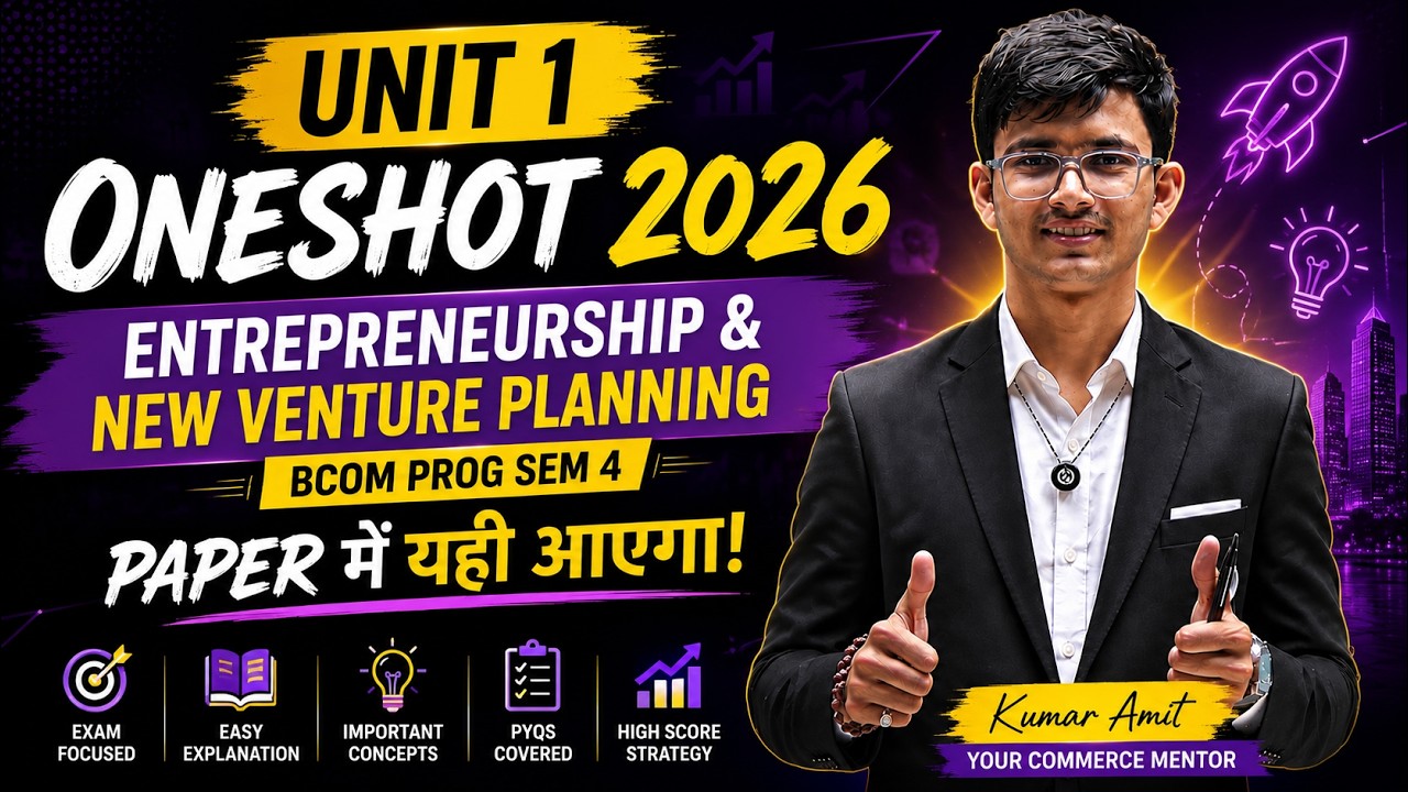 Unit 1 Oneshot Entrepreneurship & New Venture Planning 2026 | Important Questions | DU BCOM