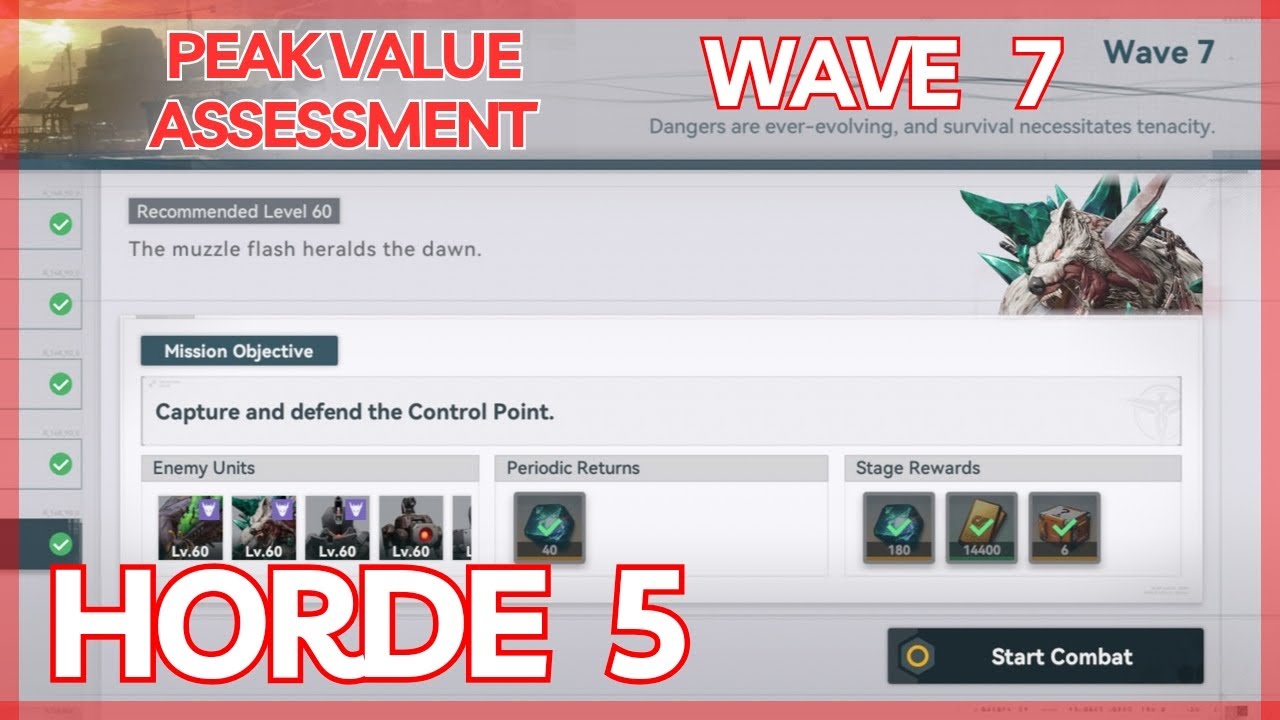 Girls Frontline 2 EXILIUM: Peak Value Assessment - Wave 7 ~ Horde 5 (lvl 60) [BOSS Stage]