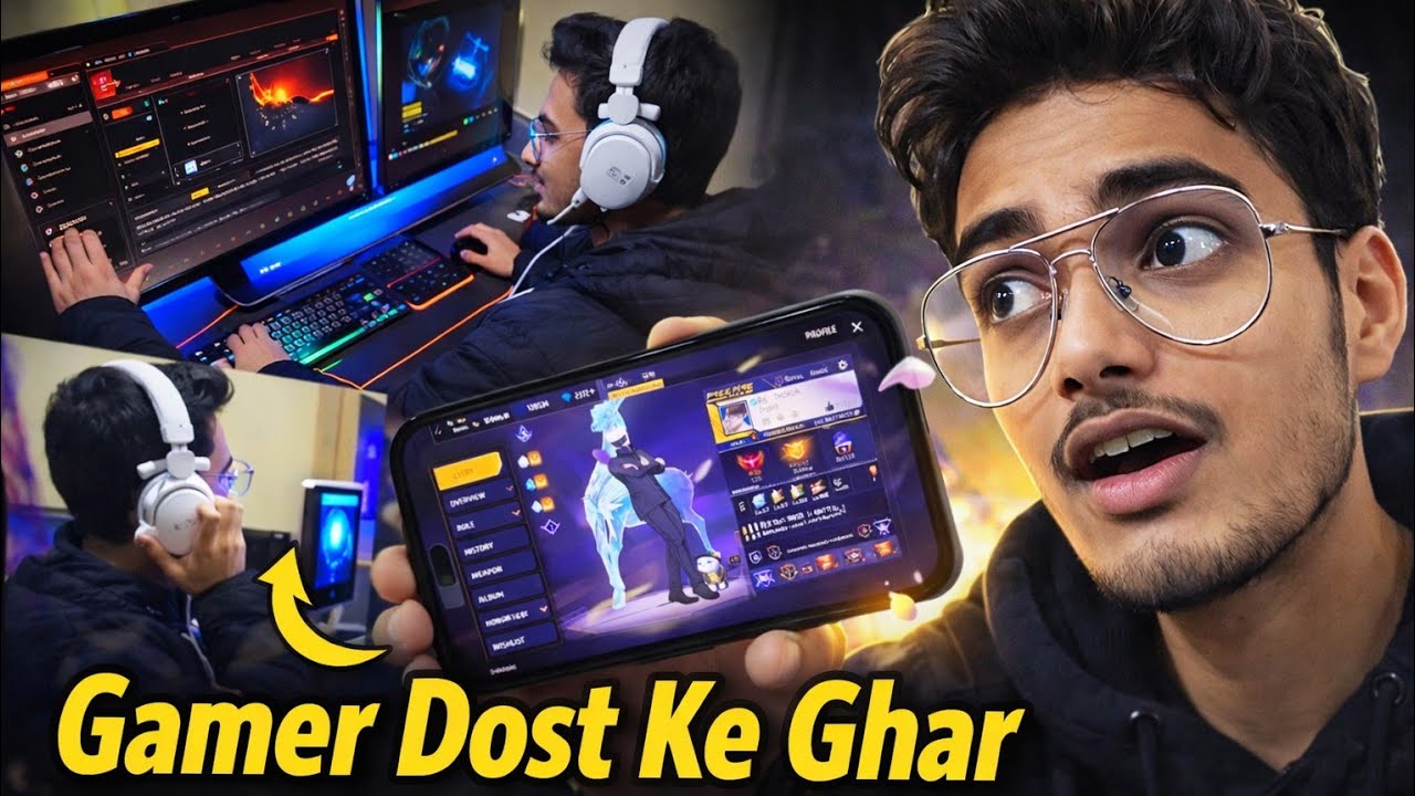 Gamer Dost Ke Ghar Gaya 😱 PC Setup Fix + New Headphone Review 🎧 + Free Fire ID Reveal 🔥 | Vlog
