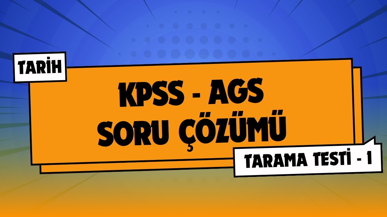 2026 KPSS TARİH SORU ÇÖZÜMÜ #1 | AGS TARİH