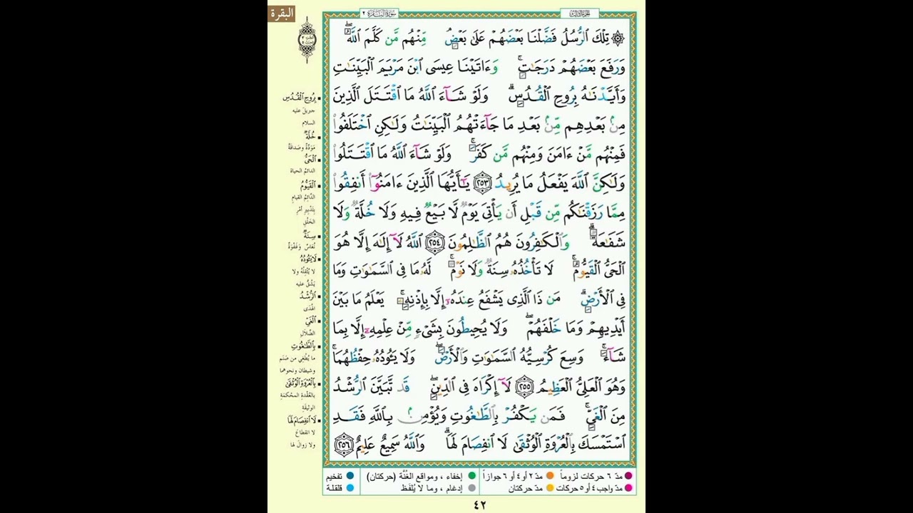 سورة البقرة | الصفحة ٤٢|تلك الرسل فضلنا بعضهم على بعض|الآية مكررة ٥ مرات بصوت الحصرى #quran