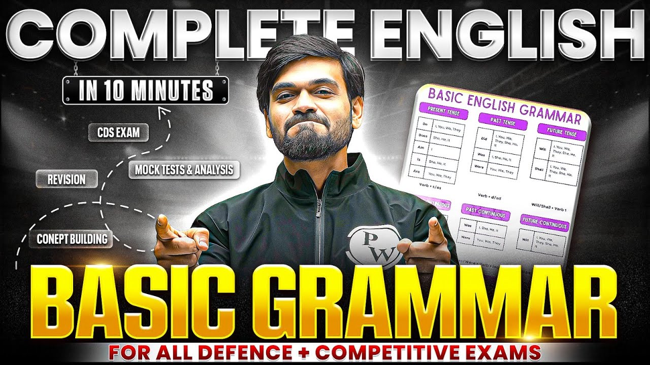 Learn Basic English Grammar in 10 Minutes || English For All Defence & Competitive Exams ✨
