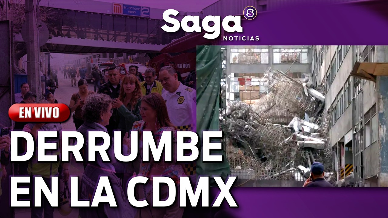 HAY PERSONAS ATRAPADAS tras el colapso de estructura dañada en sismo | SAGA NOTICIAS