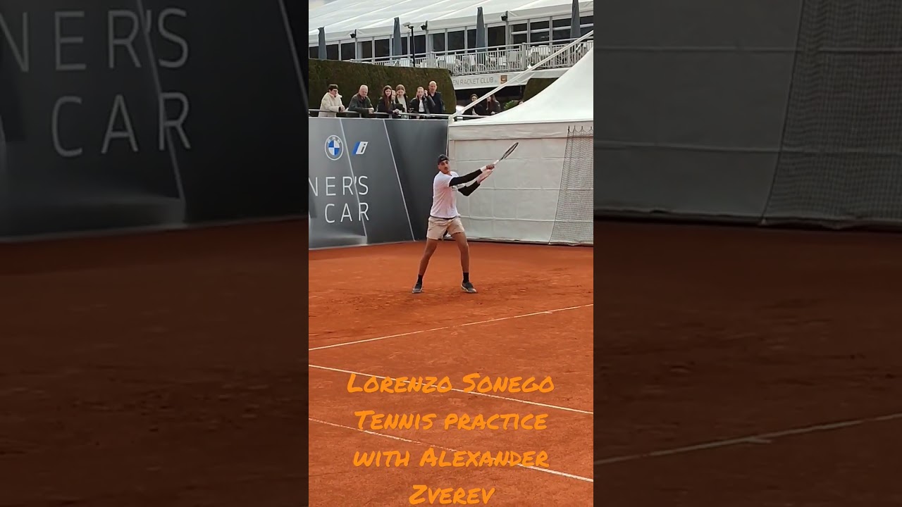Lorenzo Sonego Tennis practice with Alexander Zverev #bmwopen #germany #deutschland #reels #munich