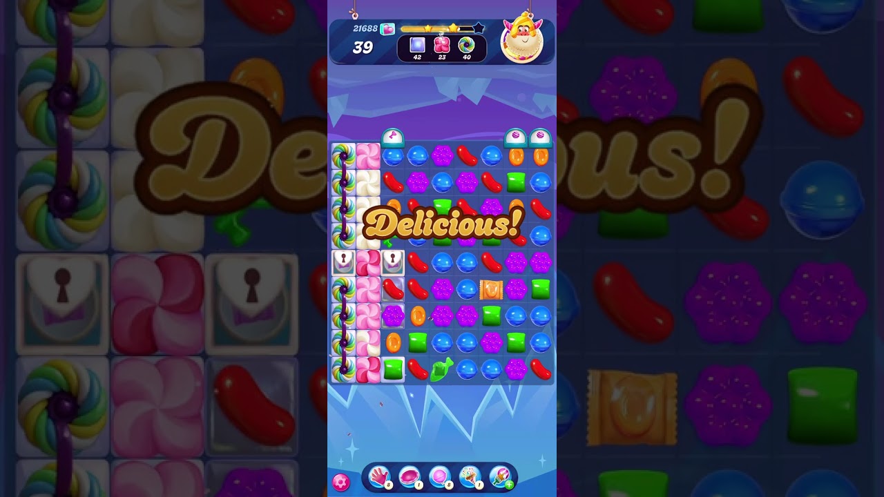 Candy Crush Saga Level 21688 complete + *BOOSTERS x2 + OVNI + 34 MOVIMIENTOS* (nivel 21688)