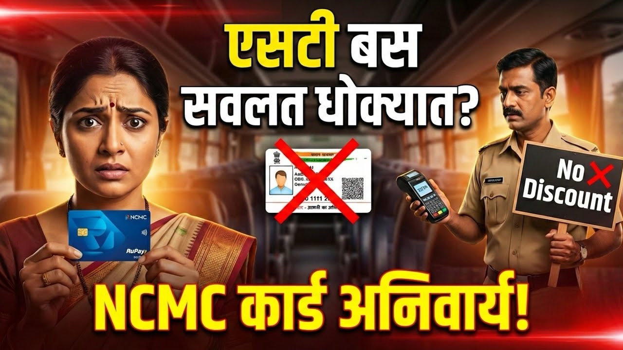 महिलांची 50% सवलत धोक्यात? MSRTC NCMC कार्ड नसल्यास पूर्ण भाडे | नवीन नियम काय?